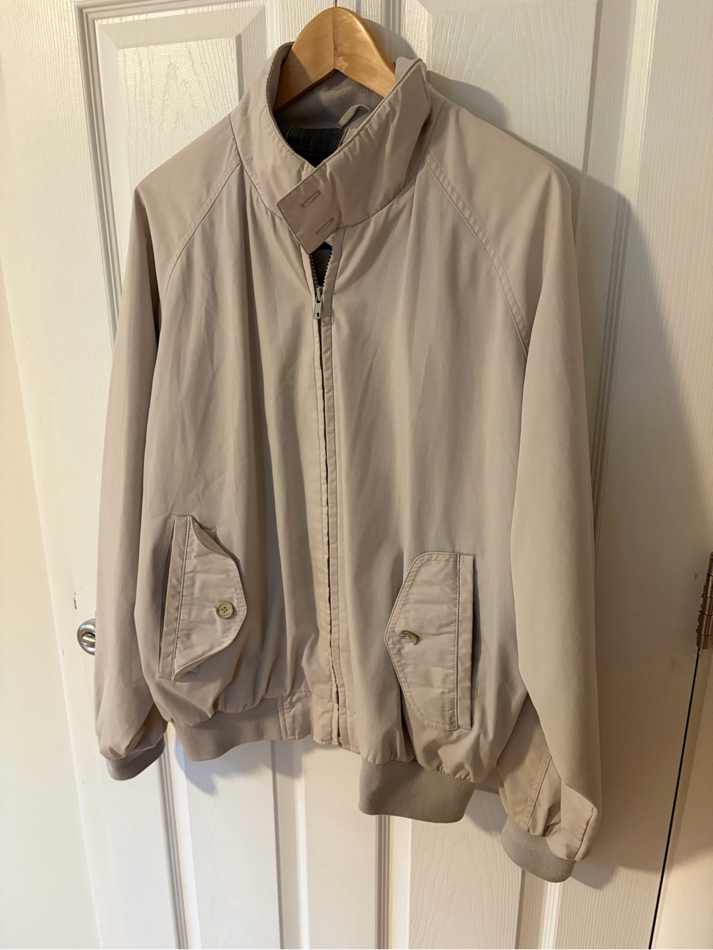 Men's Beige Bomber Jacket - Lightweight Casual Grandpa